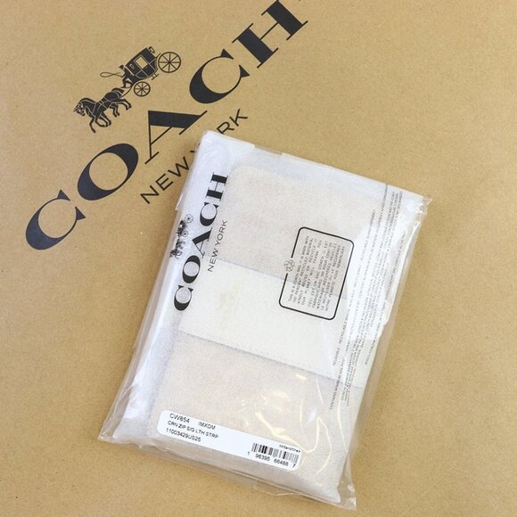 COACH CORNER ZIP WRISTLET IN SIGNATURE CANVAS WITH STRIPE CW854 IMXDM - Picture 3 of 10